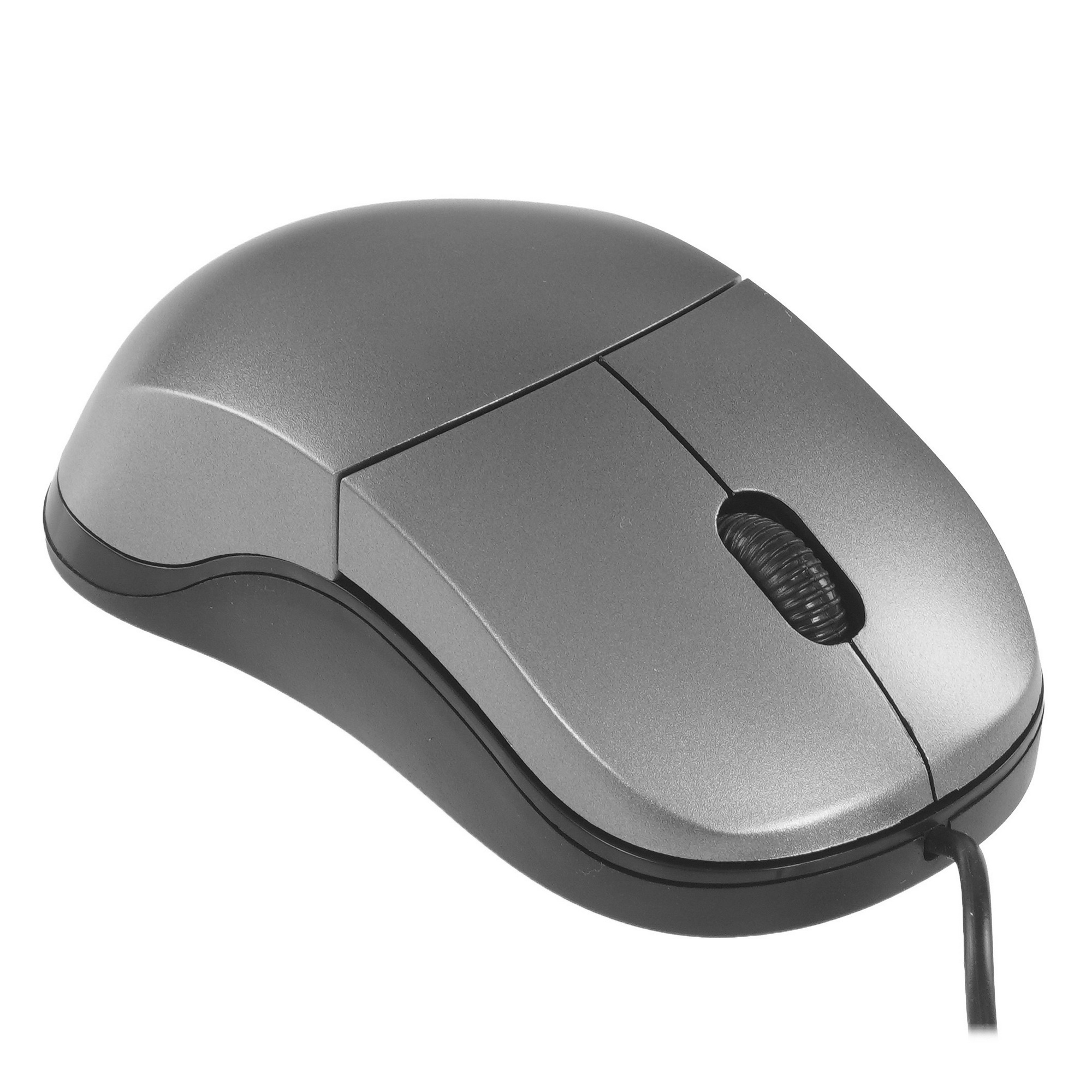 Мышь проводная Qumo Simple Office M92 серый, 1000 dpi, USB, кнопки - 3