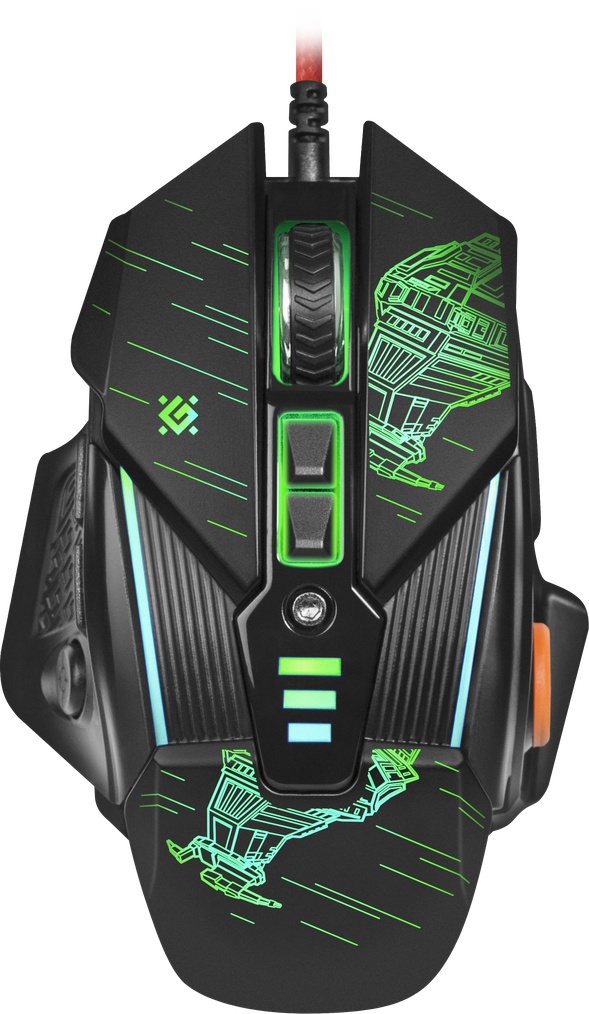 Мышь проводная Defender sTarx GM-390L черный, 3200 dpi, USB, кнопки - 8