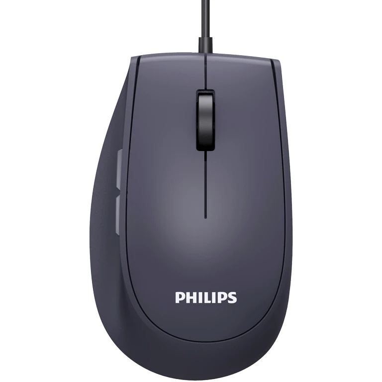 Мышь проводная Philips SPK7327 черный, 1600 dpi, USB, кнопки - 5