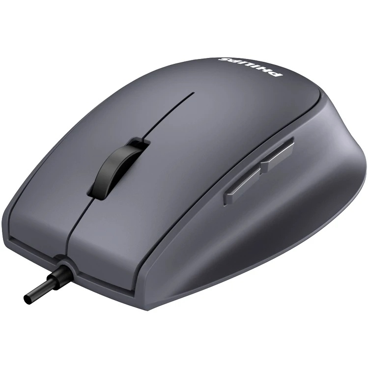 Мышь проводная Philips SPK7327 черный, 1600 dpi, USB, кнопки - 5
