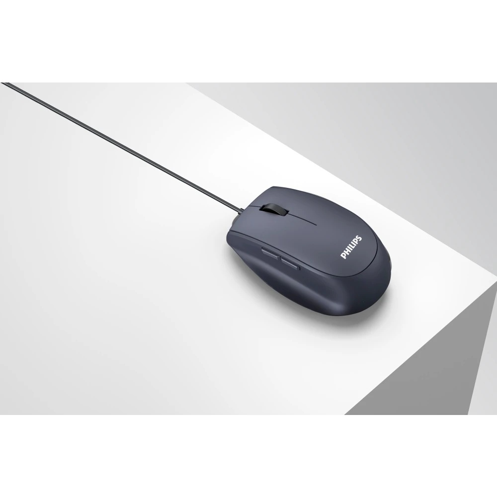 Мышь проводная Philips SPK7327 черный, 1600 dpi, USB, кнопки - 5