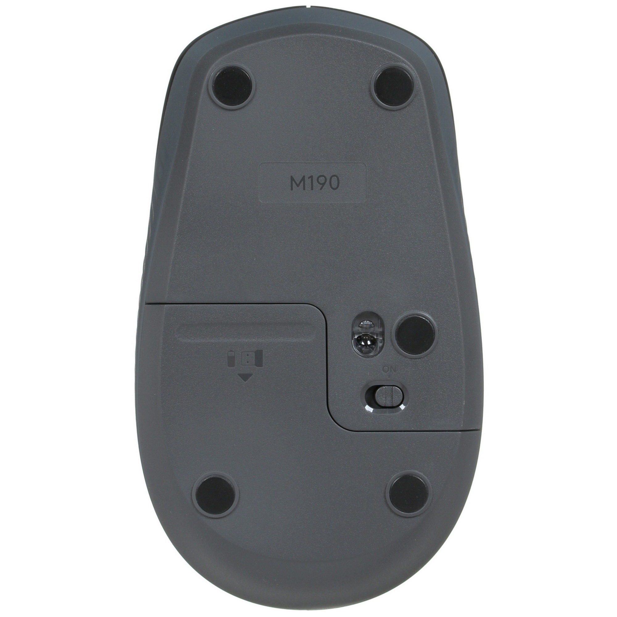 Мышь беспроводная Logitech M190 серый, 1000 dpi, радиоканал, USB, кнопки - 3