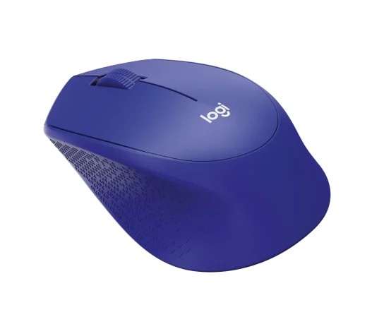 Мышь беспроводная Logitech M331 Silent Plus синий, 1000 dpi, радиоканал, USB, кнопки - 3
