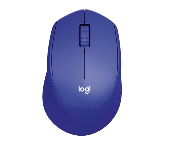 Мышь беспроводная Logitech M331 Silent Plus синий, 1000 dpi, радиоканал, USB, кнопки - 3