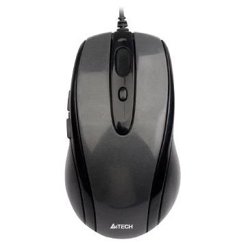 Мышь проводная A4Tech N-708X серый глянец/черный, 1600 dpi, USB, кнопки - 6