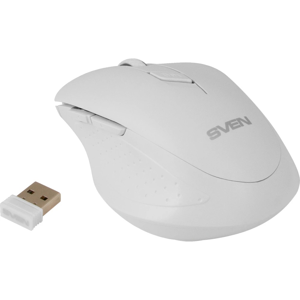 Мышь беспроводная SVEN RX-425W белый, 1600 dpi, радиоканал, USB, кнопки - 6