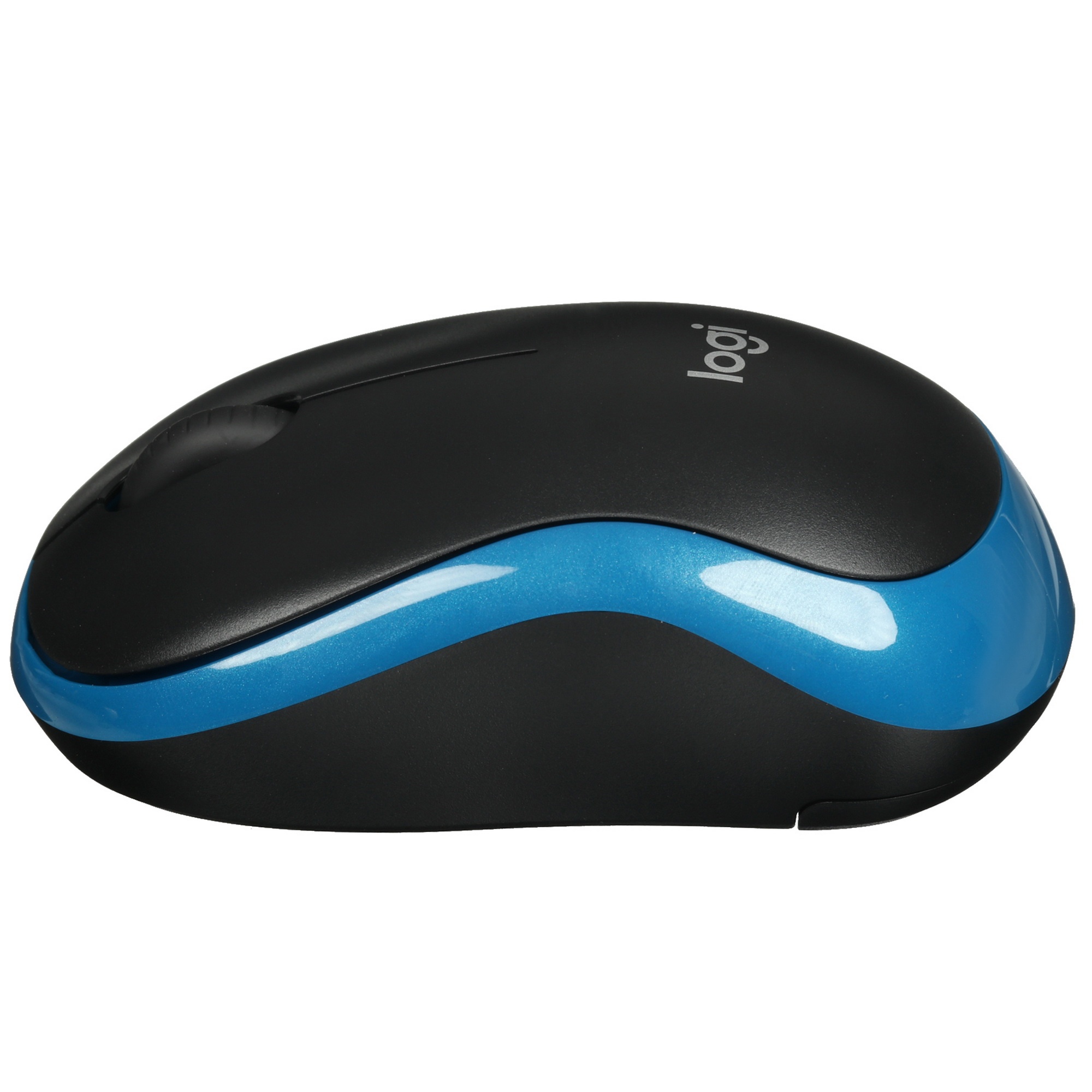 Мышь беспроводная Logitech M186 черный/синий, 1000 dpi, радиоканал, USB, кнопки - 3
