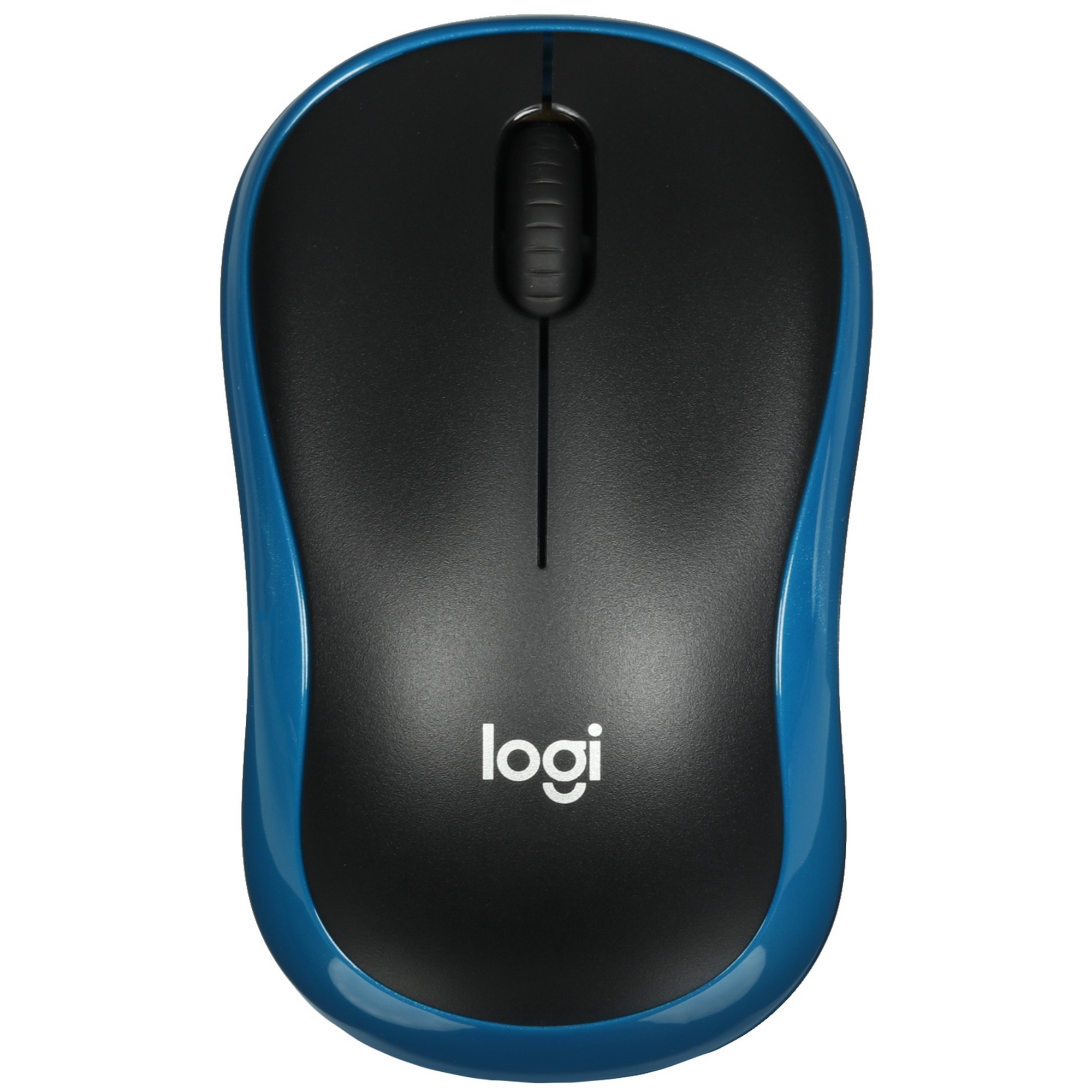 Мышь беспроводная Logitech M186 черный/синий, 1000 dpi, радиоканал, USB, кнопки - 3