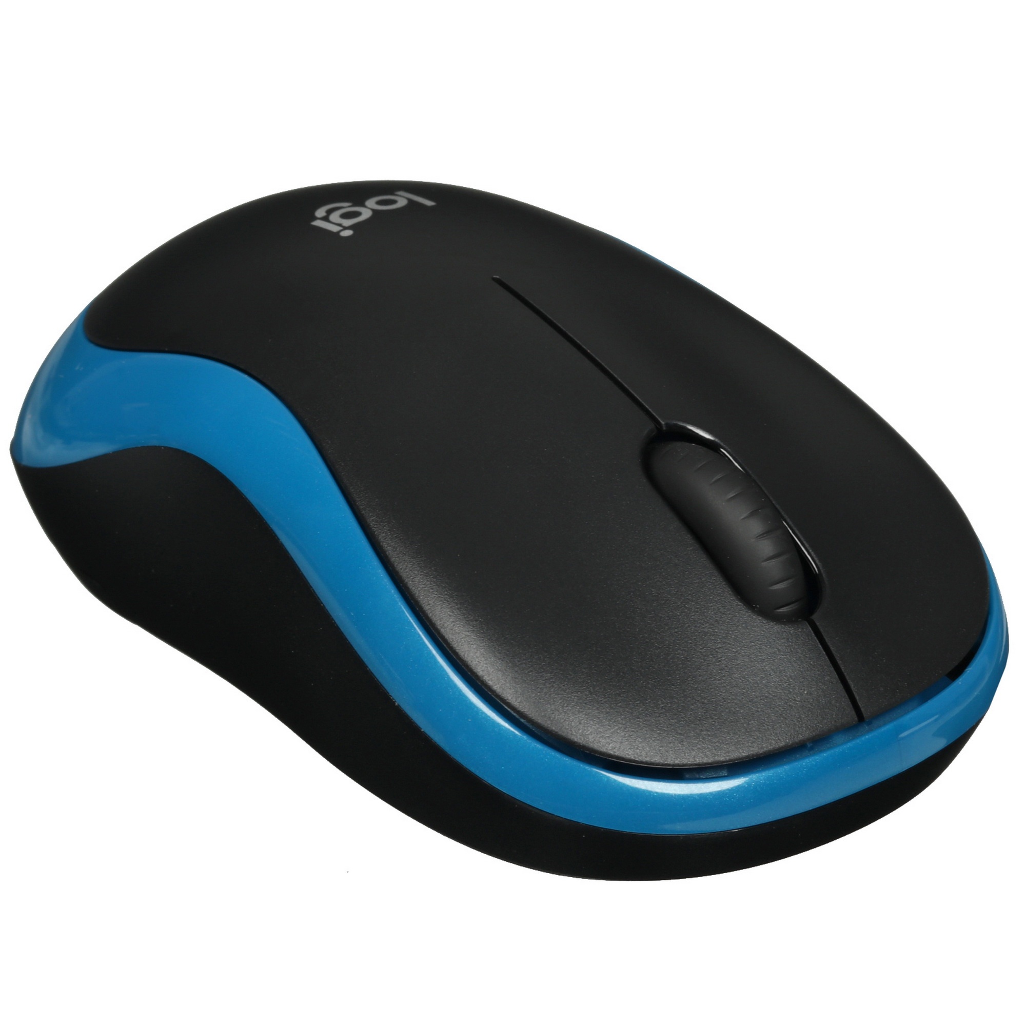 Мышь беспроводная Logitech M186 черный/синий, 1000 dpi, радиоканал, USB, кнопки - 3