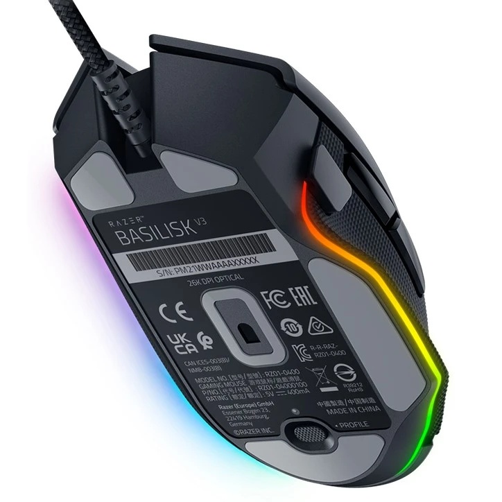 Мышь проводная Razer Basilisk V3 черный, 26000 dpi, USB, кнопки - 11