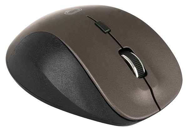Мышь беспроводная Qumo Office Elite M55 коричневый, 2400 dpi, радиоканал, USB, кнопки - 6
