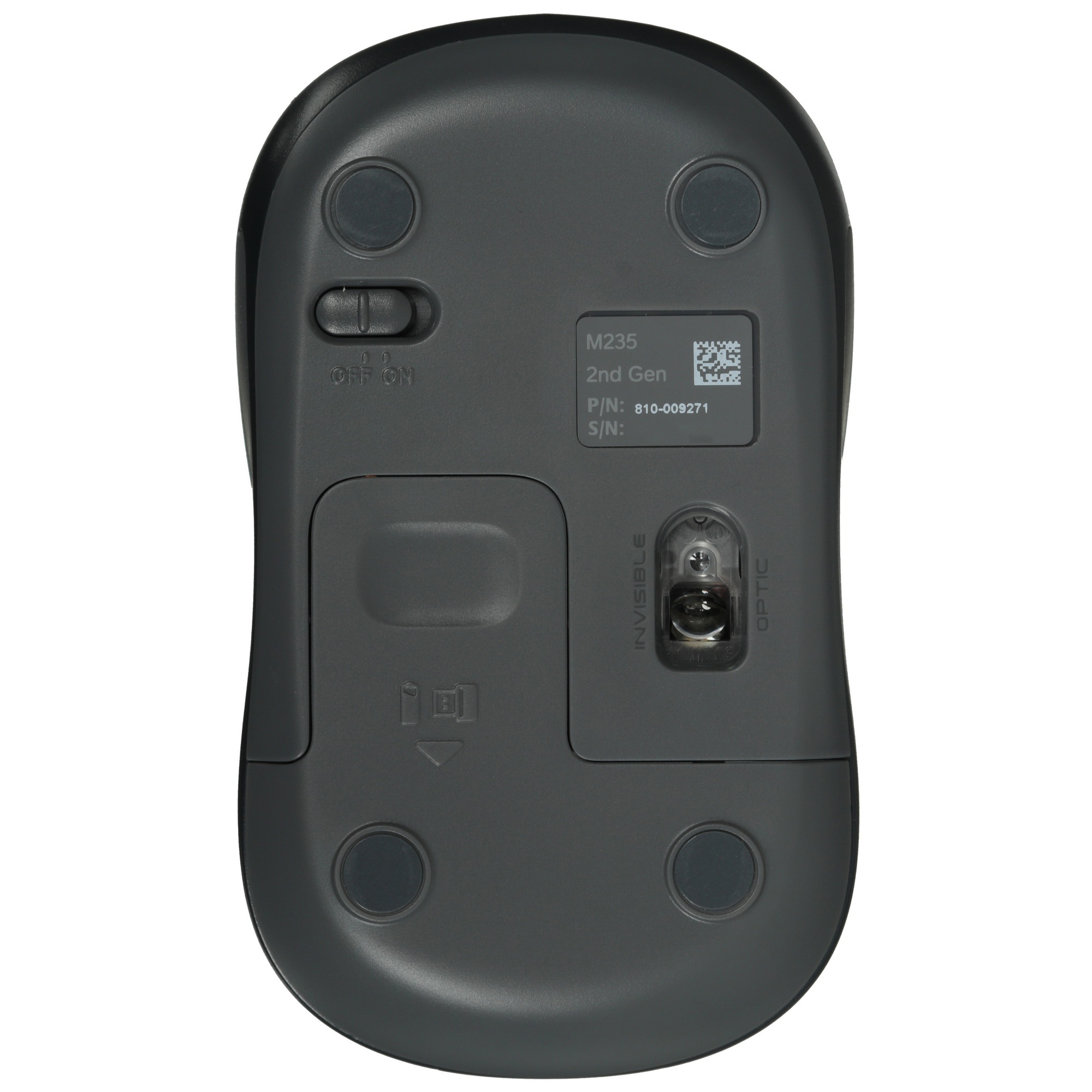 Мышь беспроводная Logitech M235 серый/черный, 1000 dpi, радиоканал, USB, кнопки - 3