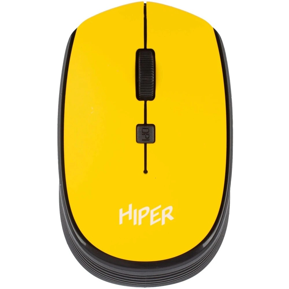 Мышь беспроводная HIPER HOMW-085 желтый, 1600 dpi, радиоканал, USB, кнопки - 4