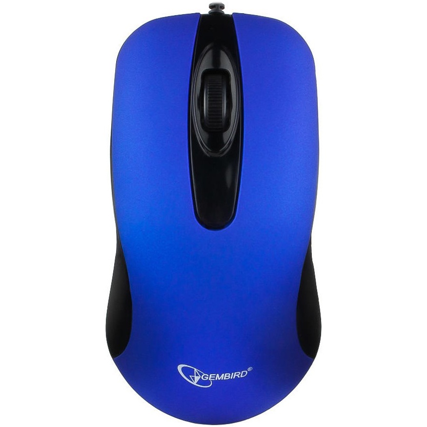 Мышь проводная Gembird MOP-400-B синий, 1000 dpi, USB, кнопки - 3