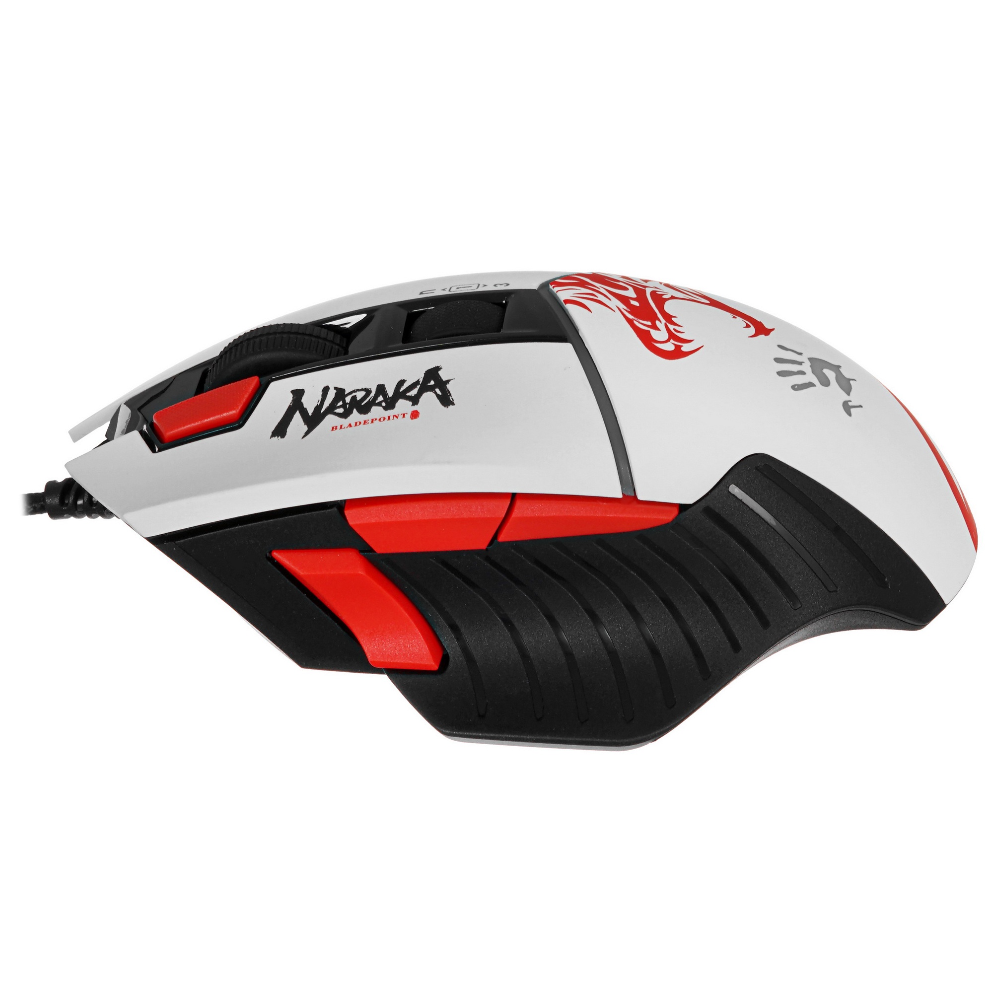 Мышь проводная A4Tech Bloody W95 Max Naraka белый/рисунок, оптическая, 12000 dpi, USB, кнопки - 6
