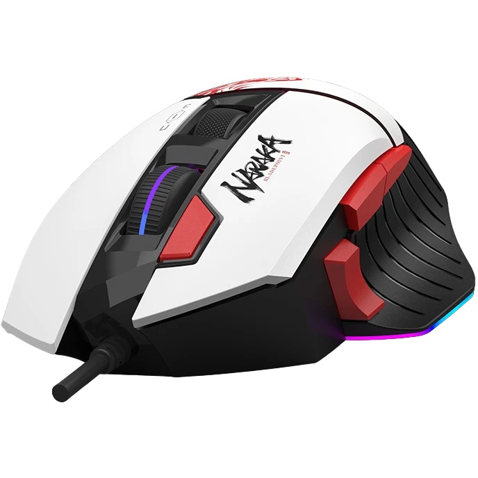 Мышь проводная A4Tech Bloody W95 Max Naraka белый/рисунок, оптическая, 12000 dpi, USB, кнопки - 6