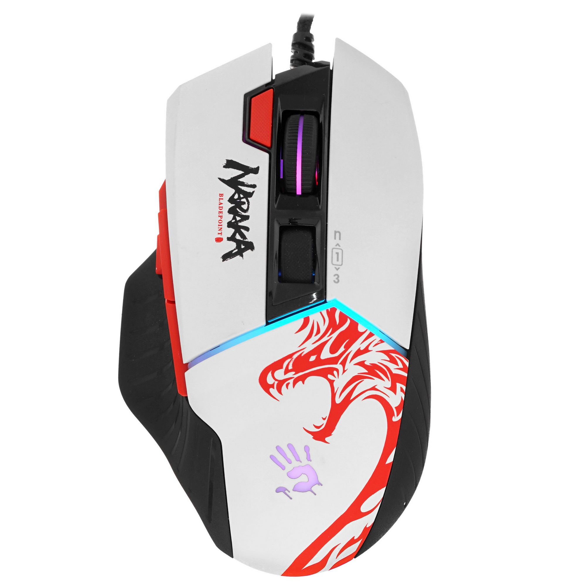 Мышь проводная A4Tech Bloody W95 Max Naraka белый/рисунок, оптическая, 12000 dpi, USB, кнопки - 6