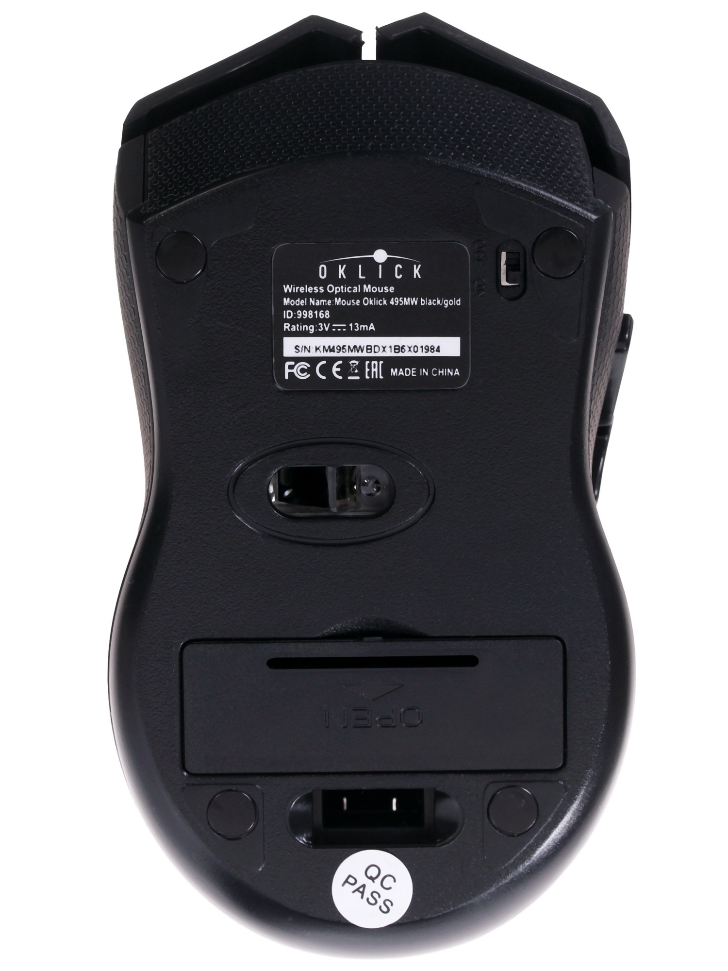 Мышь беспроводная Oklick 495MW черный/золотистый, 1600 dpi, радиоканал, USB, кнопки - 6