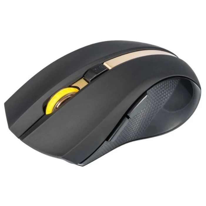 Мышь беспроводная Oklick 495MW черный/золотистый, 1600 dpi, радиоканал, USB, кнопки - 6