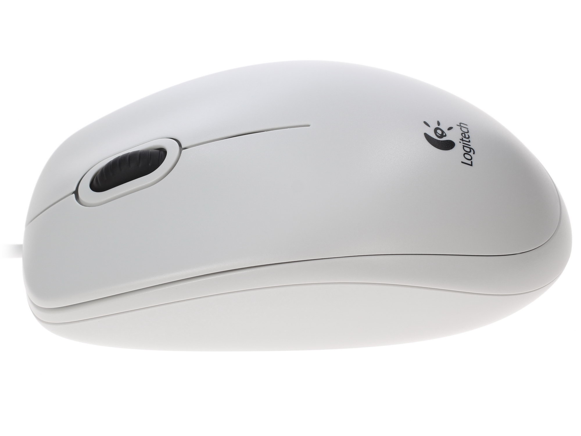 Мышь проводная Logitech B100 белый, 1000 dpi, USB, кнопки - 3