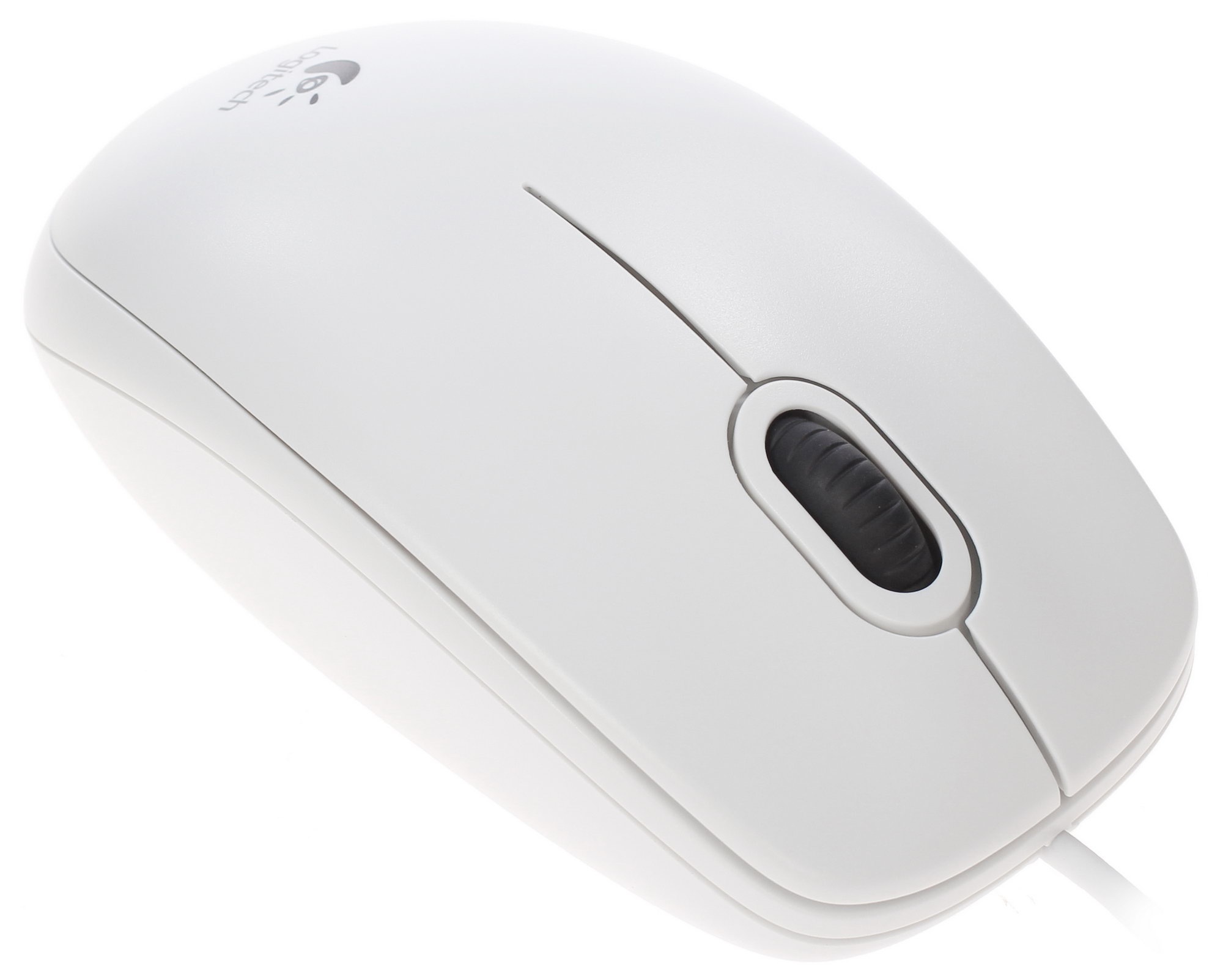 Мышь проводная Logitech B100 белый, 1000 dpi, USB, кнопки - 3