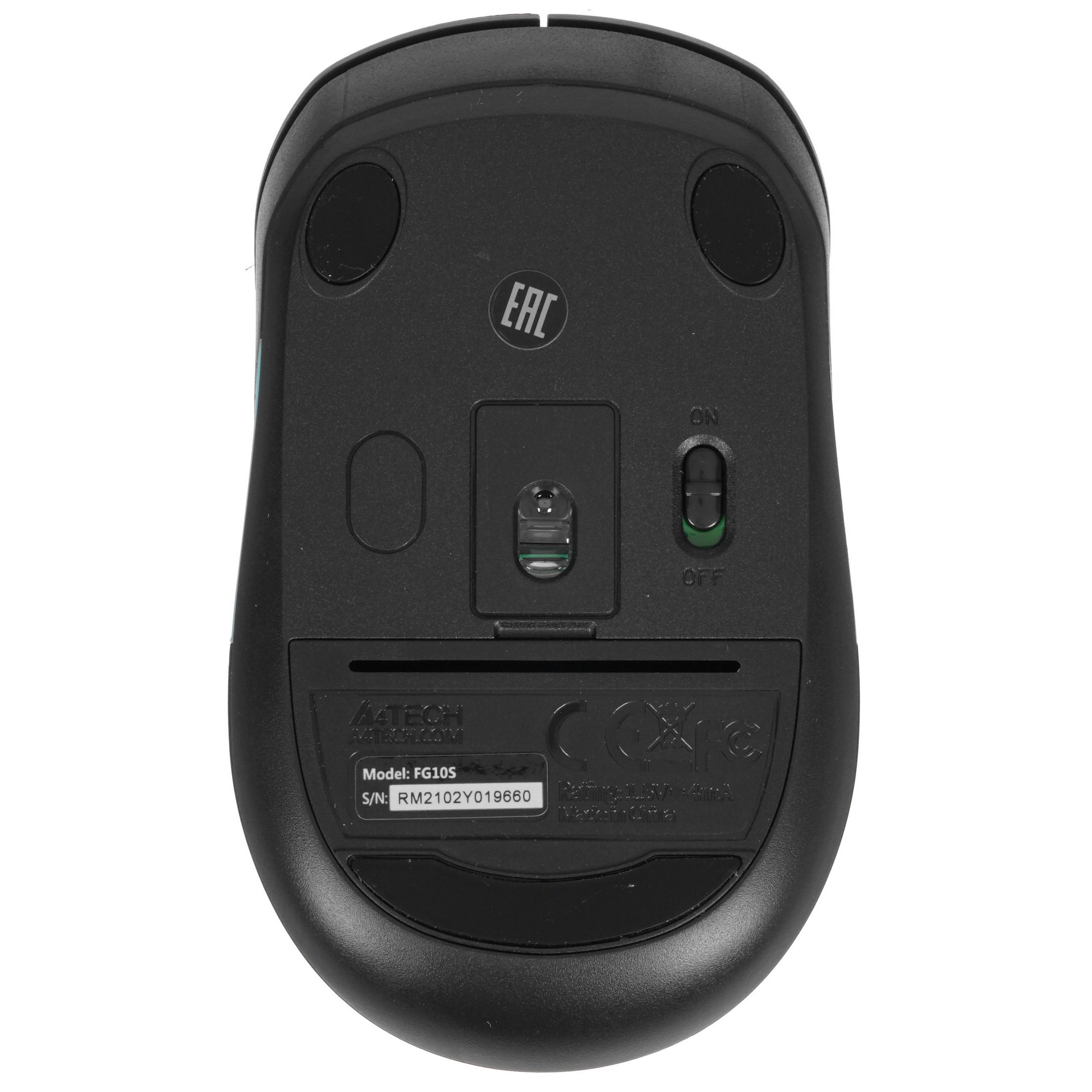 Мышь беспроводная A4Tech Fstyler FG10S черный/синий, 2000 dpi, радиоканал, USB, кнопки - 4