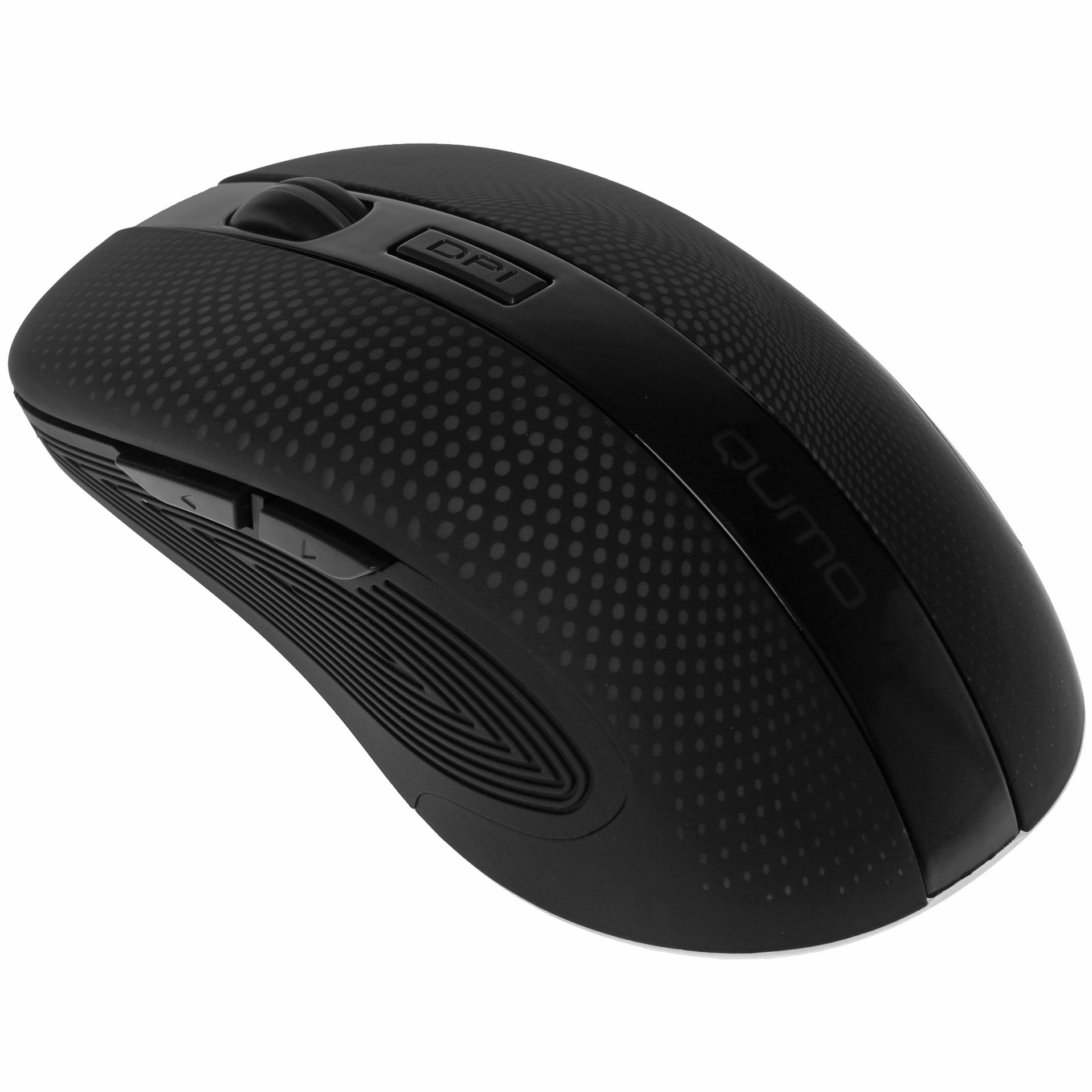 Мышь беспроводная Qumo Comfort M18 черный, 2400 dpi, радиоканал, USB, кнопки - 6