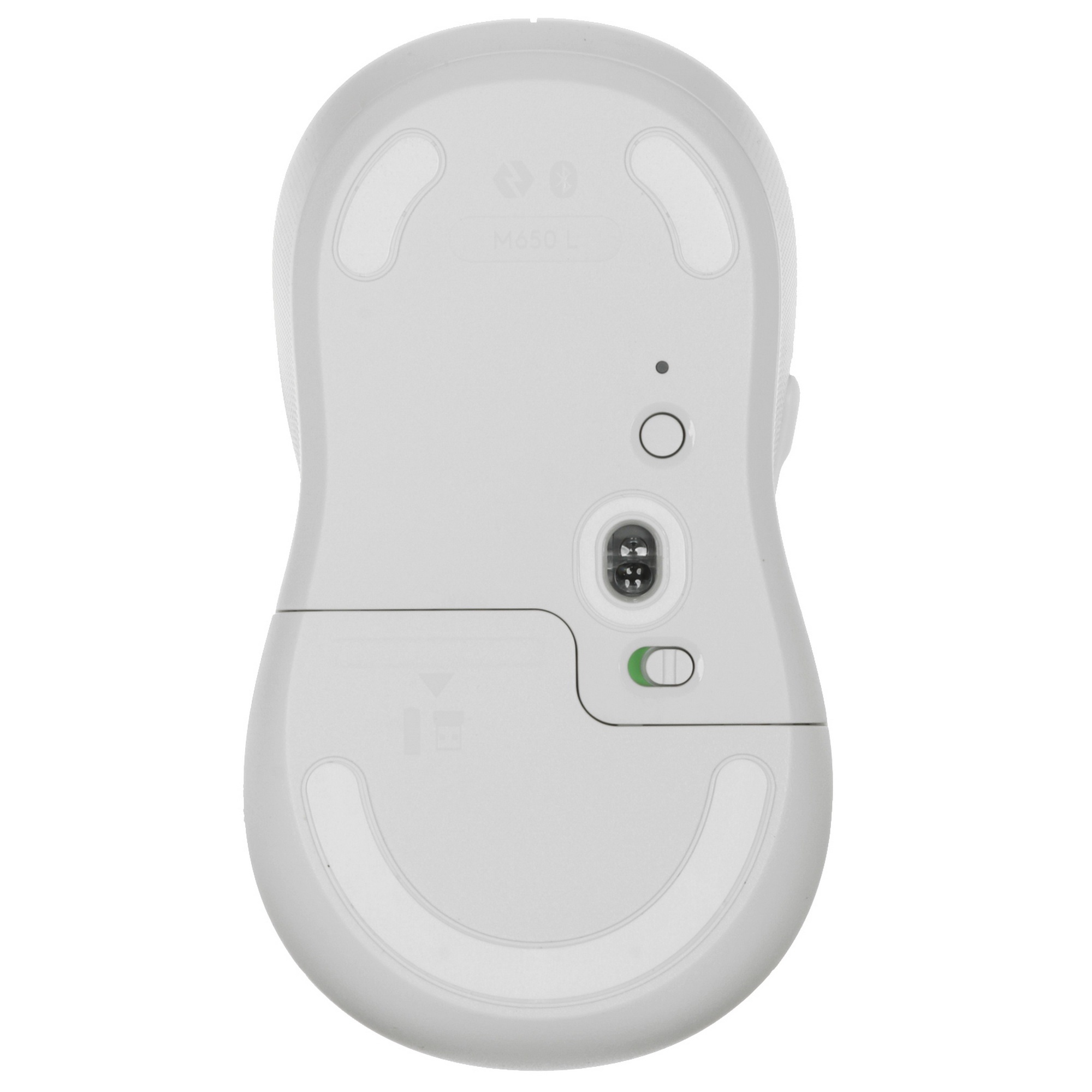 Мышь беспроводная Logitech Signature M650 L белый, 4000 dpi, радиоканал, Bluetooth, USB, кнопки - 5