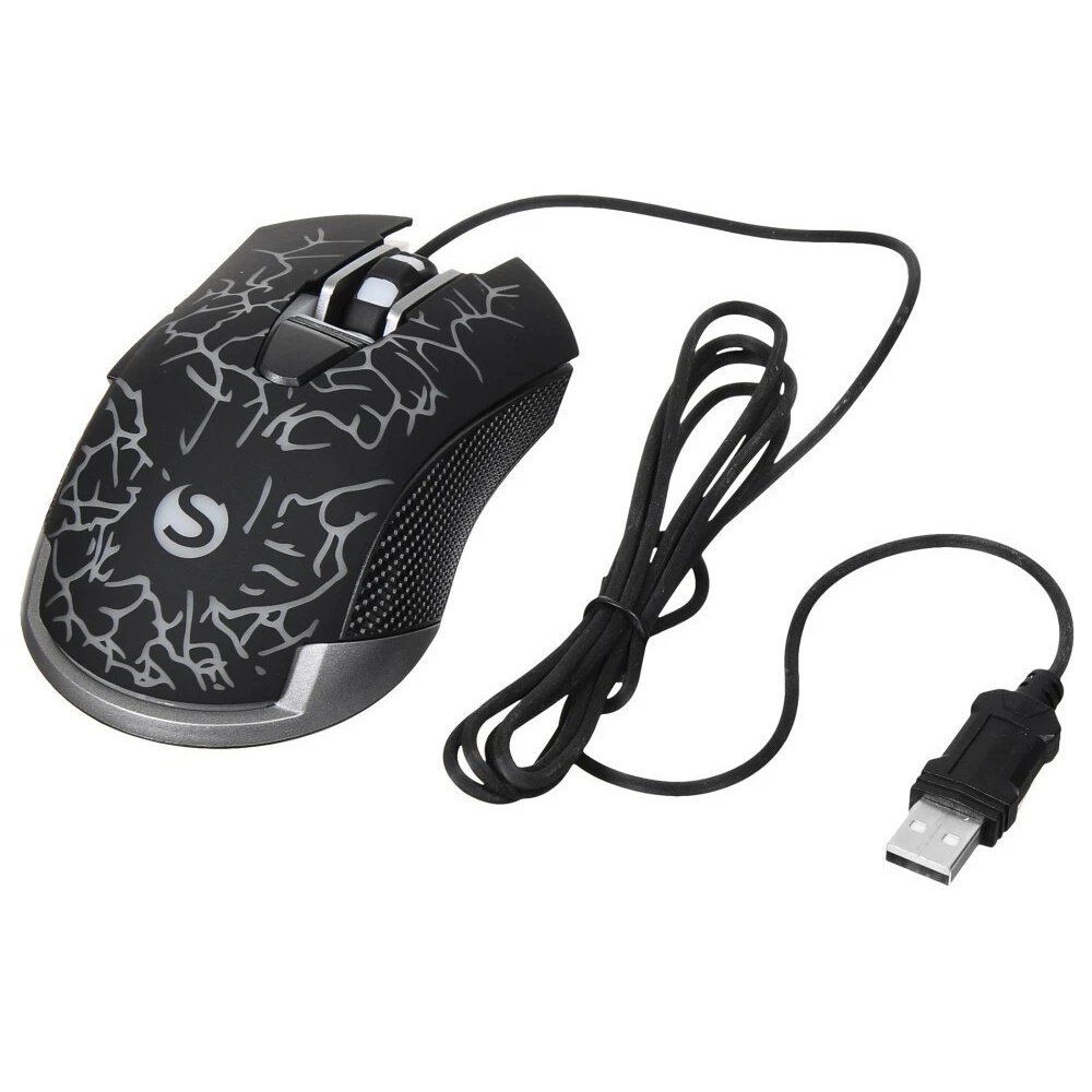 Мышь проводная SunWind SW-M705G черный, 3600 dpi, USB, кнопки - 6