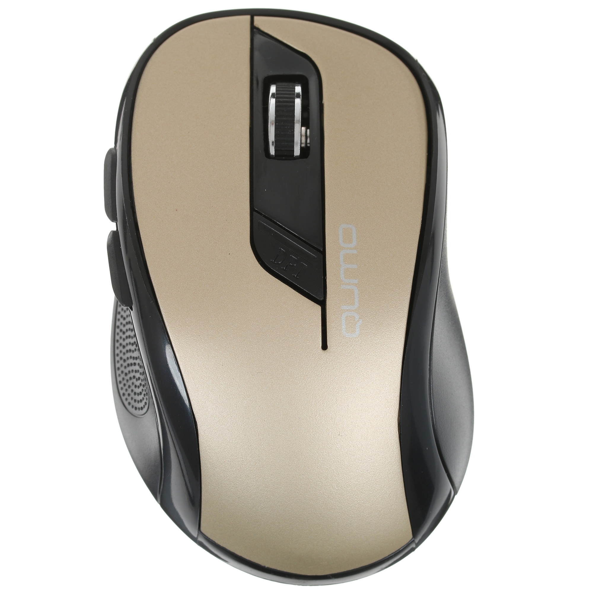 Мышь беспроводная Qumo Office Line M64 золотистый, 1600 dpi, радиоканал, USB, кнопки - 6