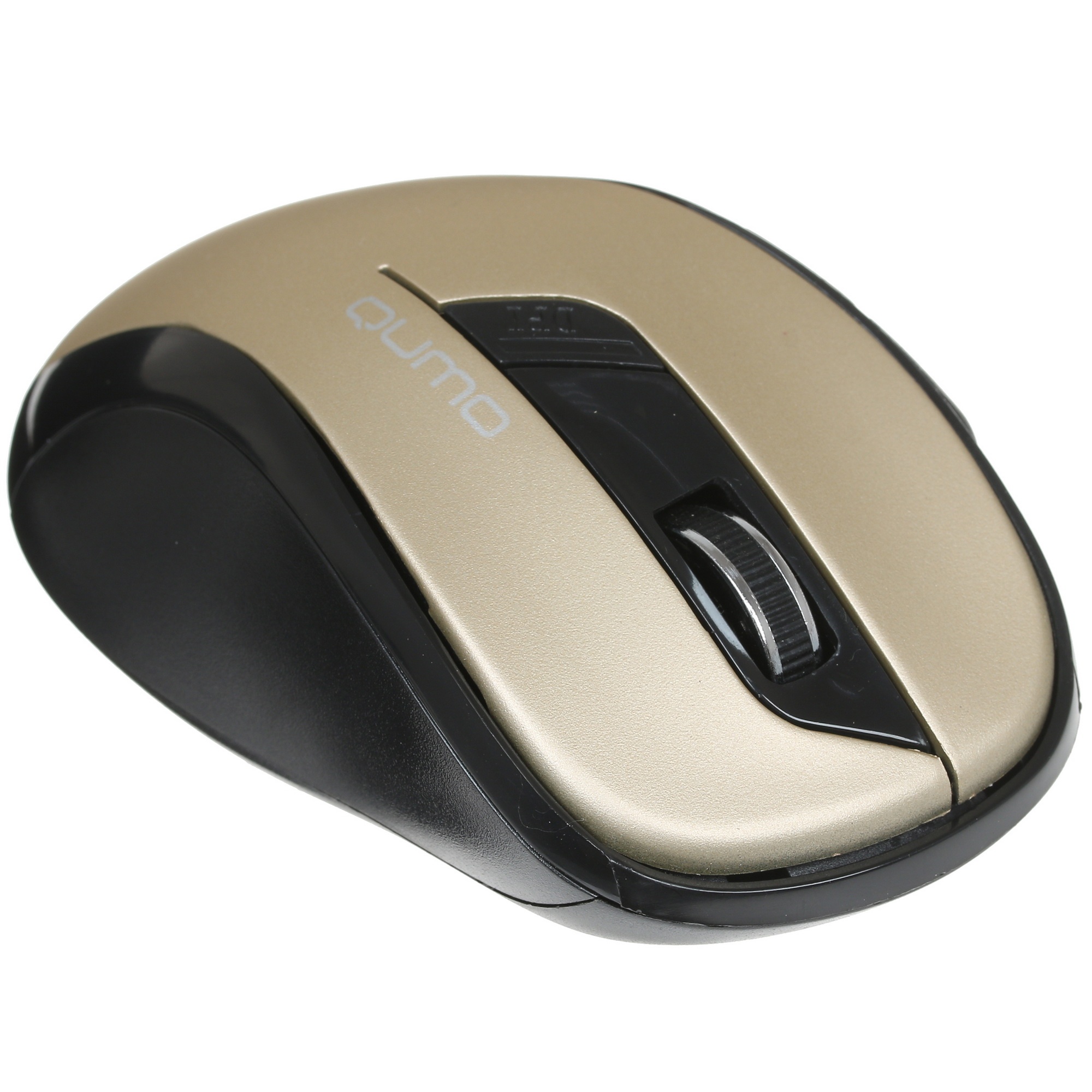 Мышь беспроводная Qumo Office Line M64 золотистый, 1600 dpi, радиоканал, USB, кнопки - 6