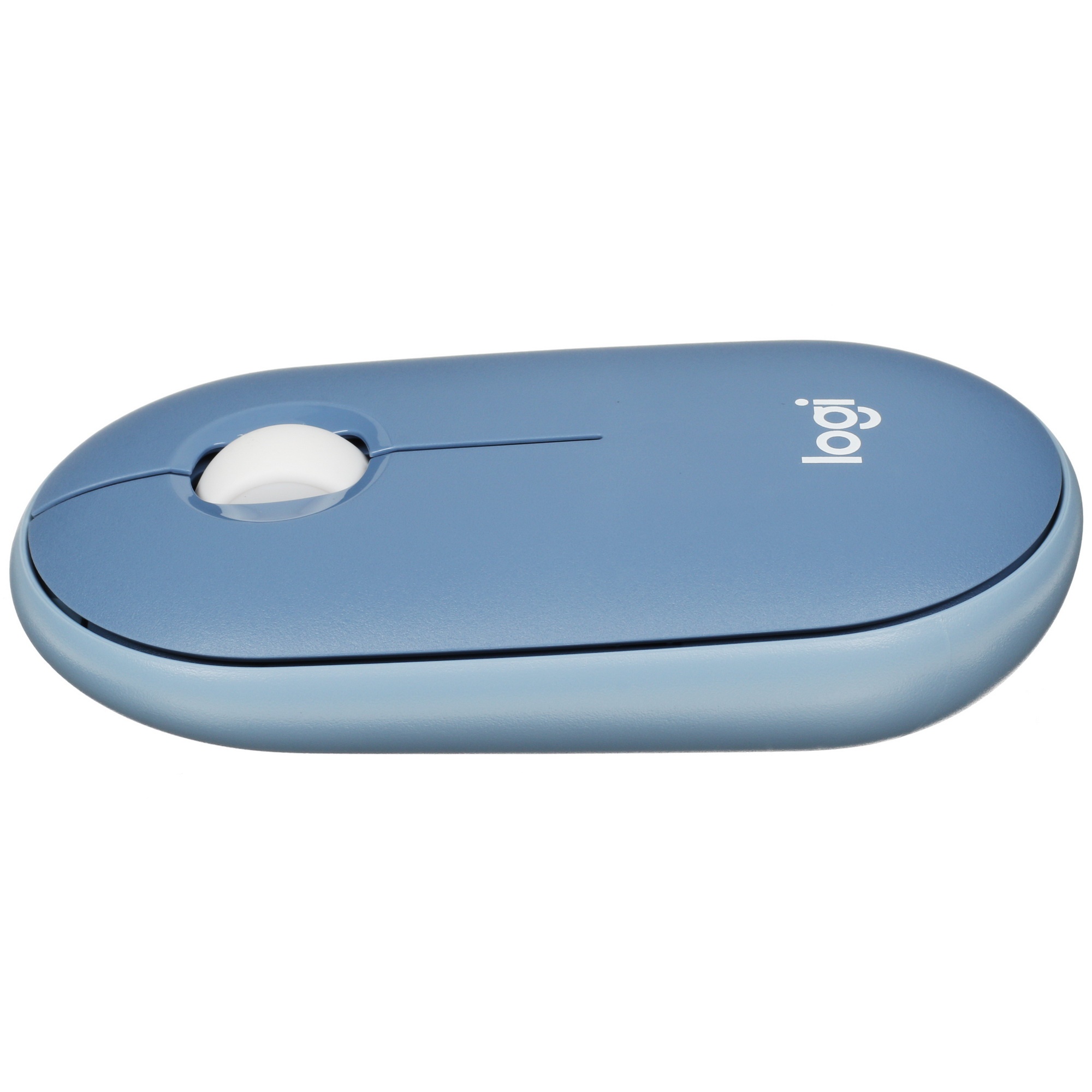 Мышь беспроводная Logitech Pebble M350 синий, 1000 dpi, радиоканал, Bluetooth, USB, кнопки - 3