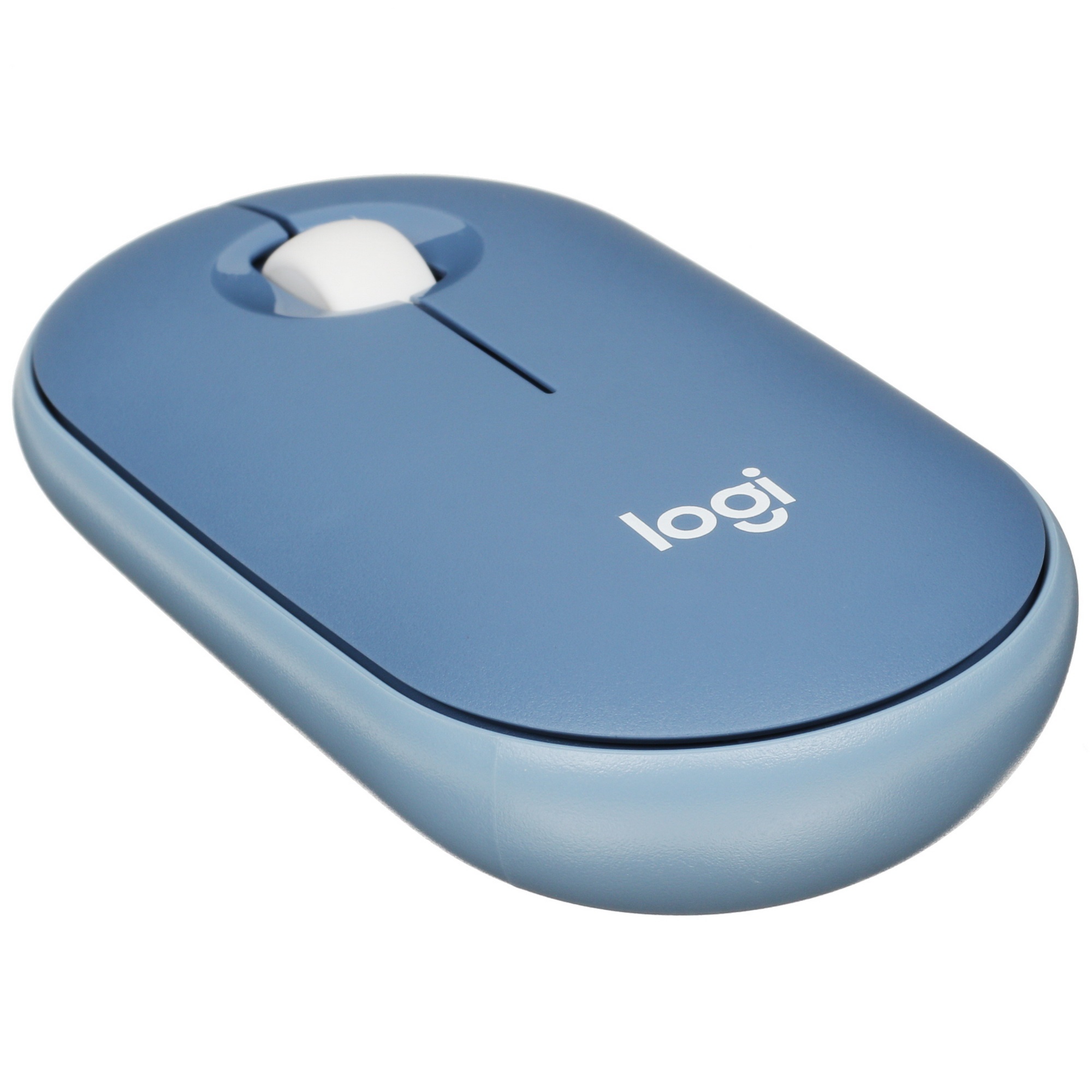Мышь беспроводная Logitech Pebble M350 синий, 1000 dpi, радиоканал, Bluetooth, USB, кнопки - 3