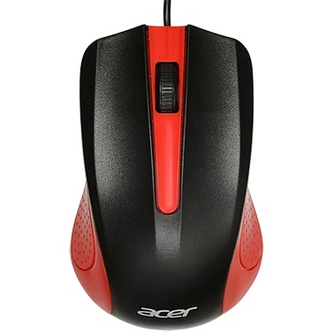 Мышь проводная Acer OMW012 черный/красный, 1200 dpi, USB, кнопки - 3