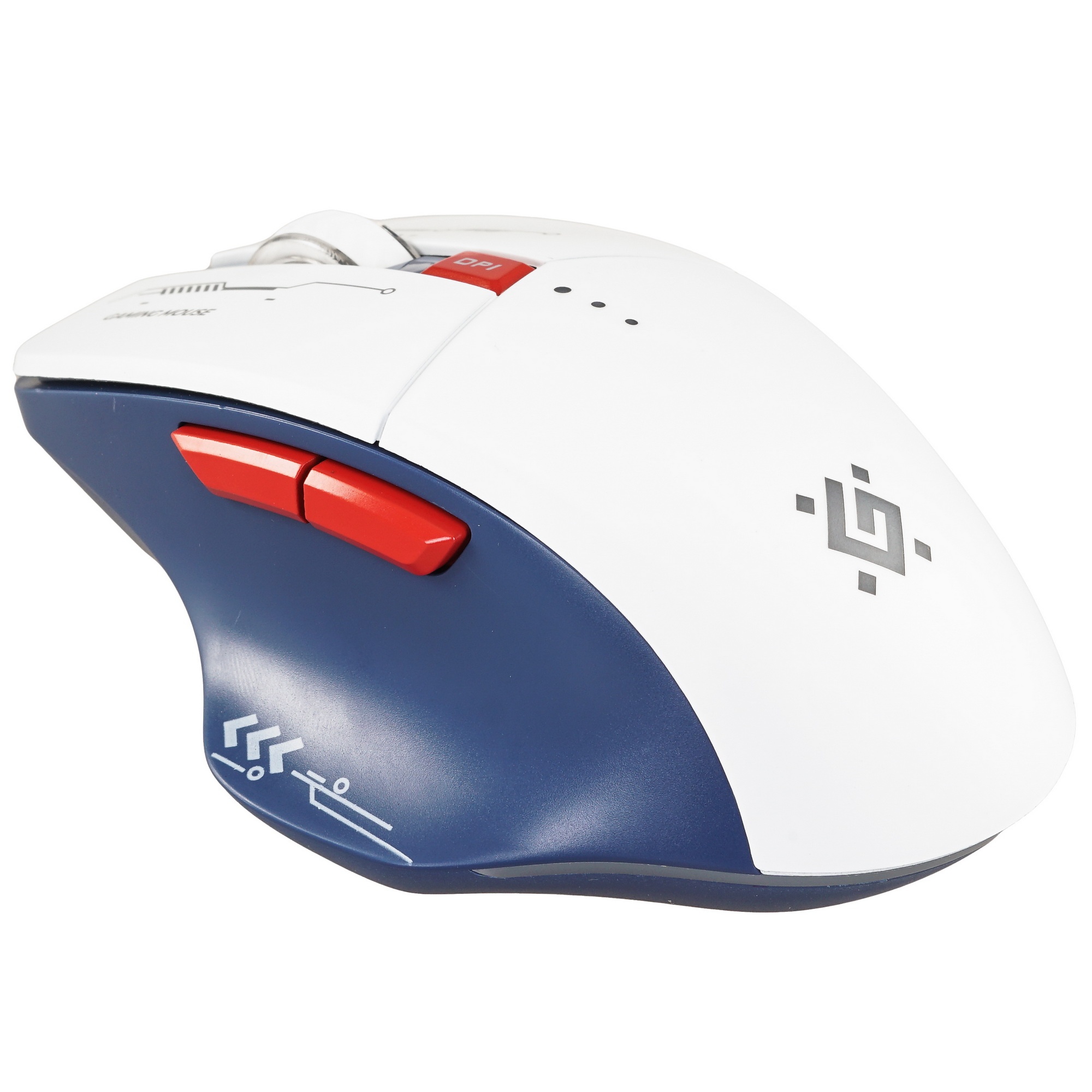 Мышь беспроводная Defender Tisa GM-126 белый/синий, 1600 dpi, радиоканал, Bluetooth, USB, кнопки - 6