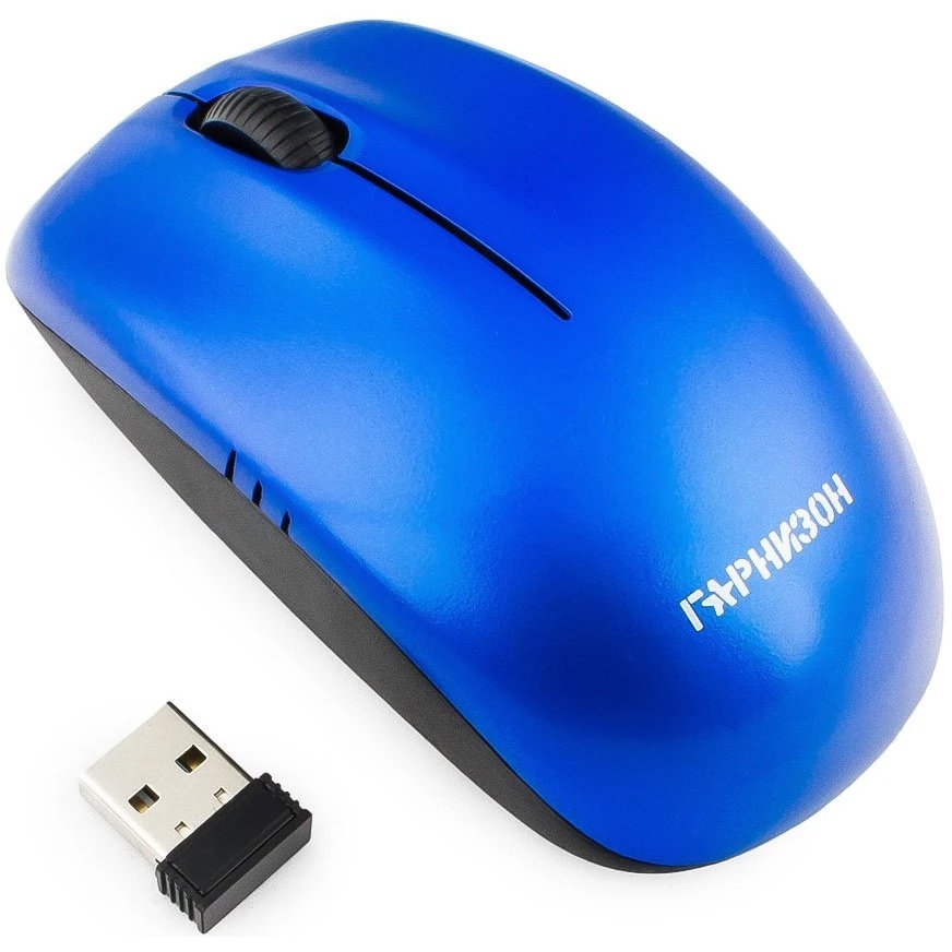 Мышь беспроводная Гарнизон GMW-400B синий, 1200 dpi, радиоканал, USB, кнопки - 3