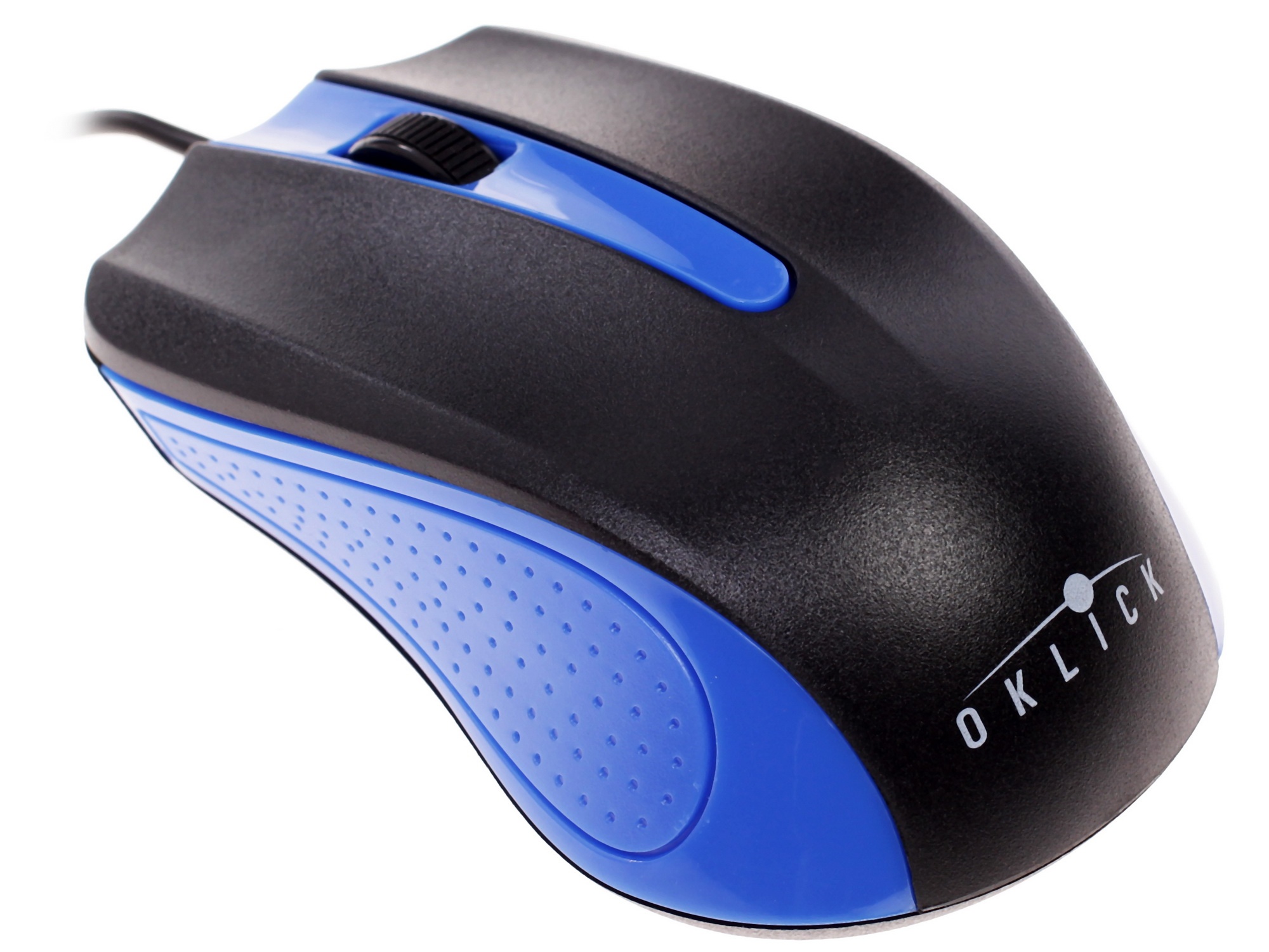 Мышь проводная Oklick 225M черный/синий, 1200 dpi, USB, кнопки - 3