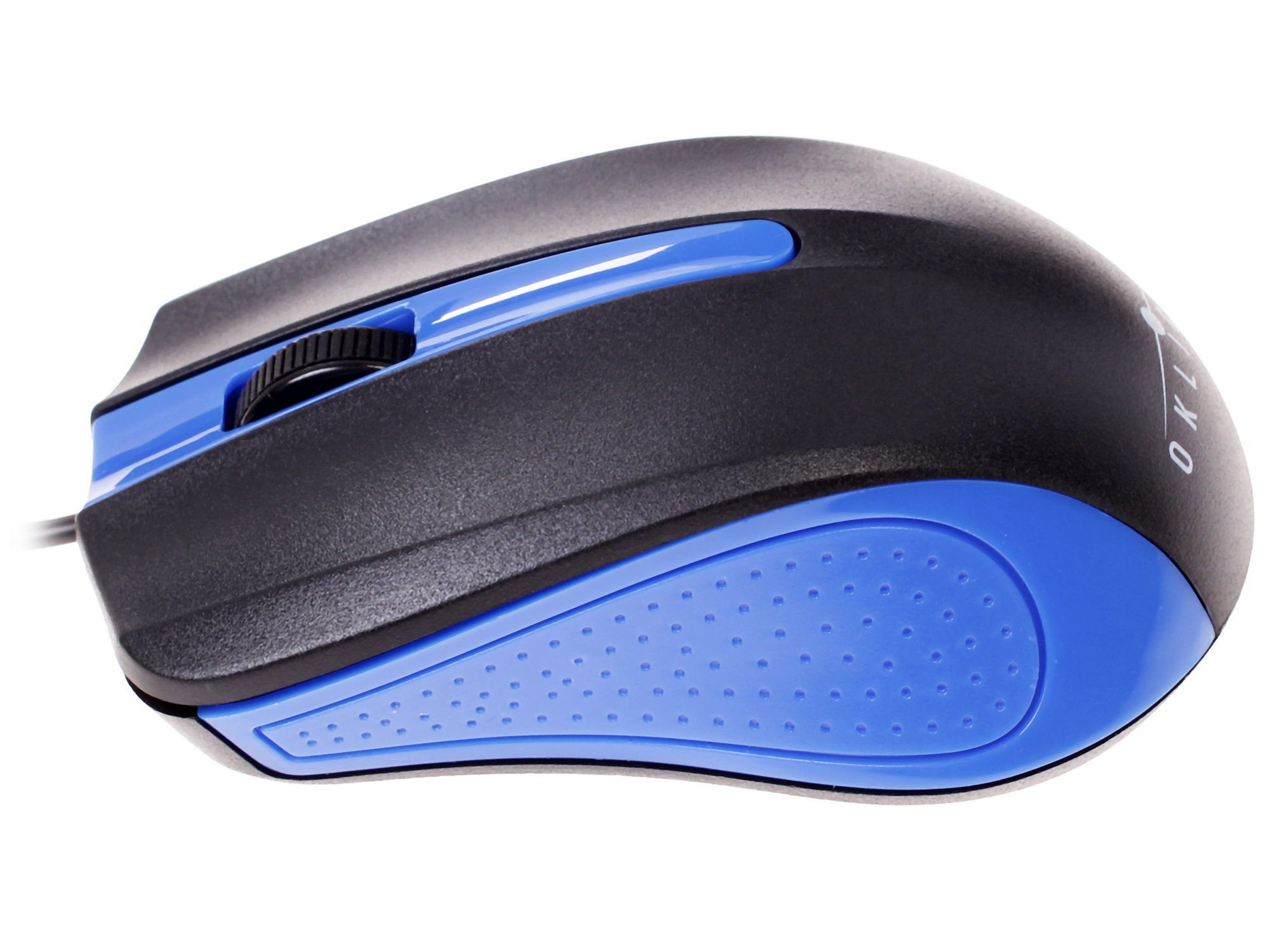 Мышь проводная Oklick 225M черный/синий, 1200 dpi, USB, кнопки - 3