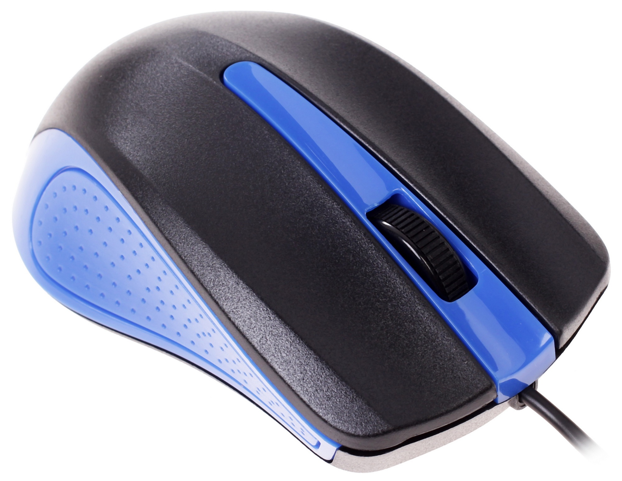 Мышь проводная Oklick 225M черный/синий, 1200 dpi, USB, кнопки - 3