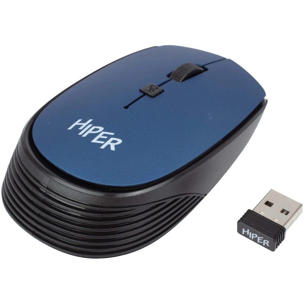 Мышь беспроводная HIPER HOMW-083 синий, 1600 dpi, радиоканал, USB, кнопки - 4