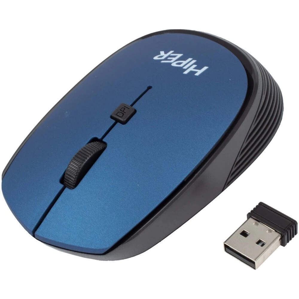 Мышь беспроводная HIPER HOMW-083 синий, 1600 dpi, радиоканал, USB, кнопки - 4