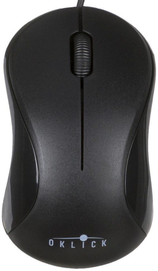 Мышь проводная Oklick 115S черный, 1200 dpi, USB, кнопки - 3