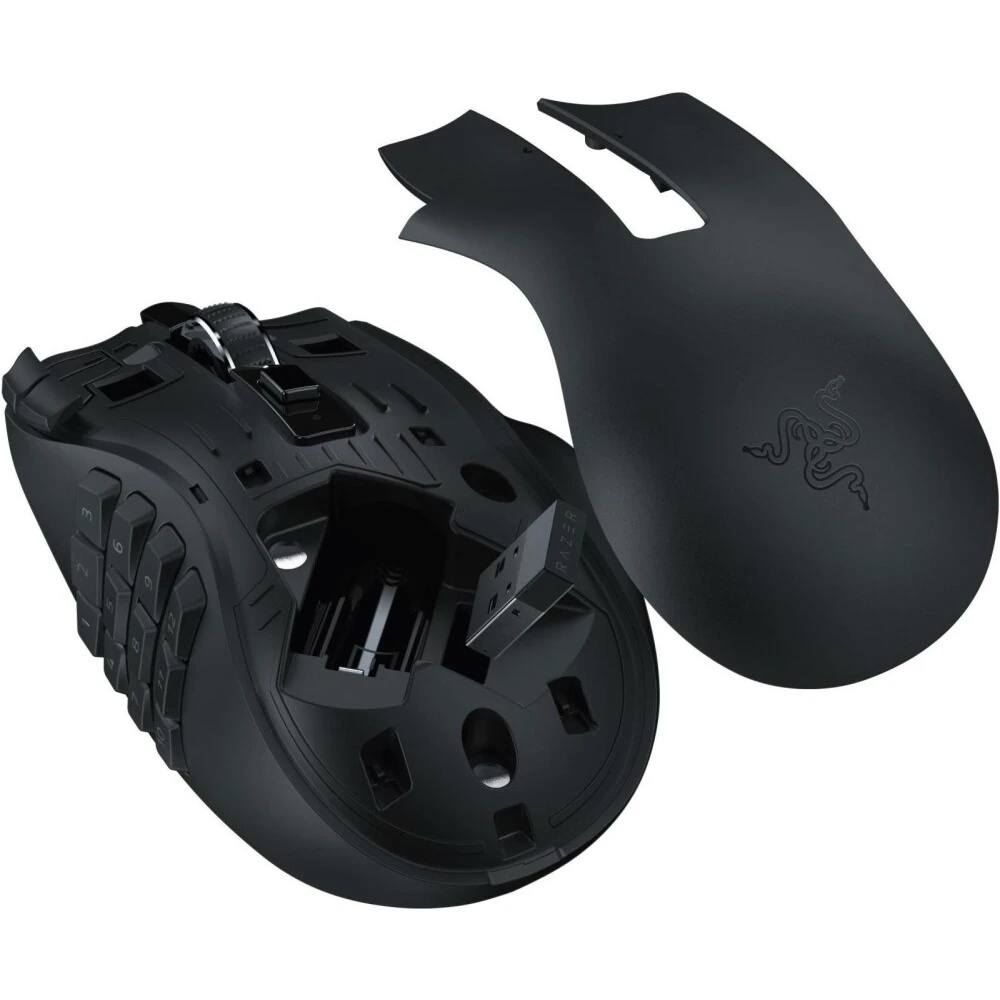 Мышь беспроводная Razer Naga V2 HyperSpeed черный, 30000 dpi, радиоканал, Bluetooth, USB, кнопки - 1