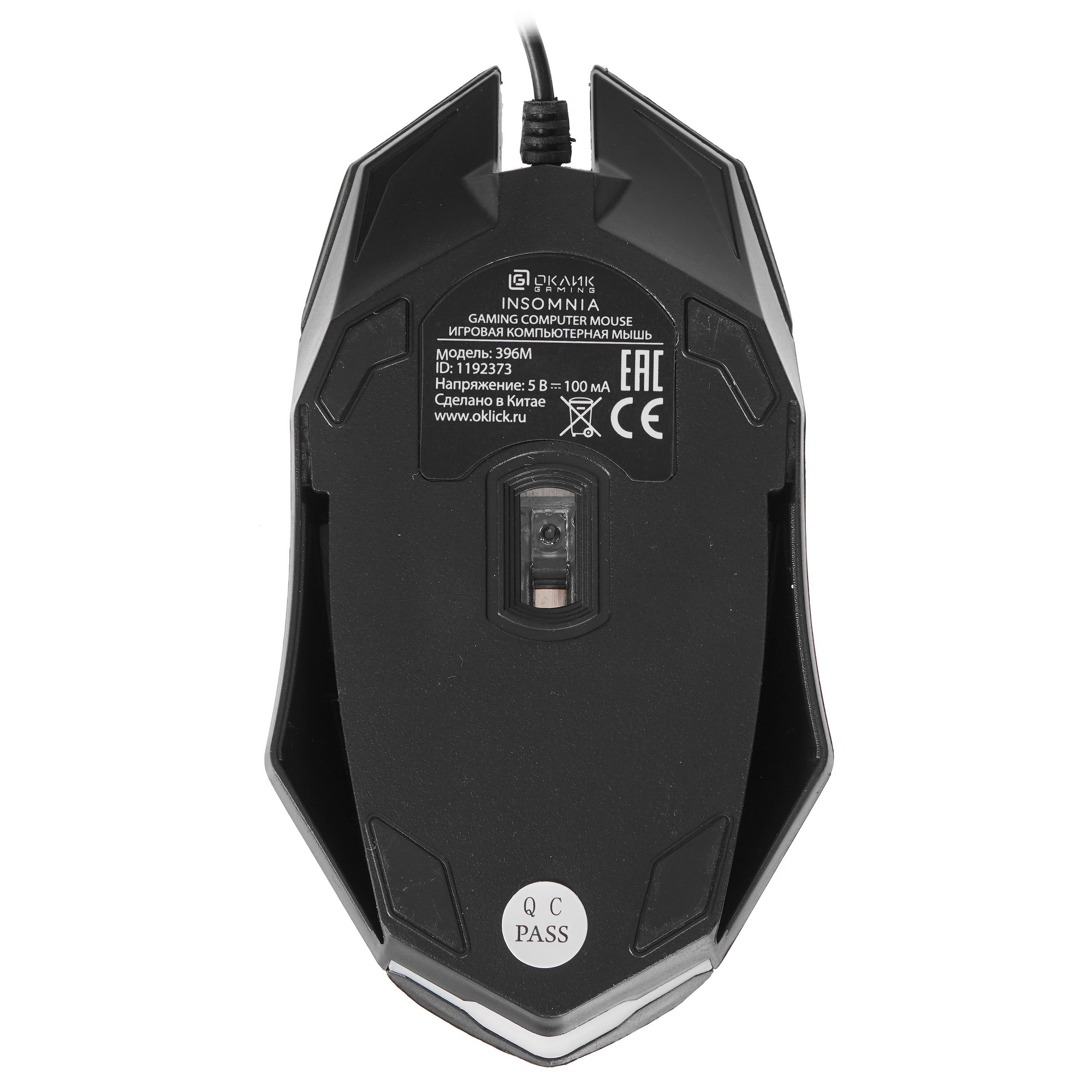 Мышь проводная Oklick 396M INSOMNIA черный, 1000 dpi, USB, кнопки - 3