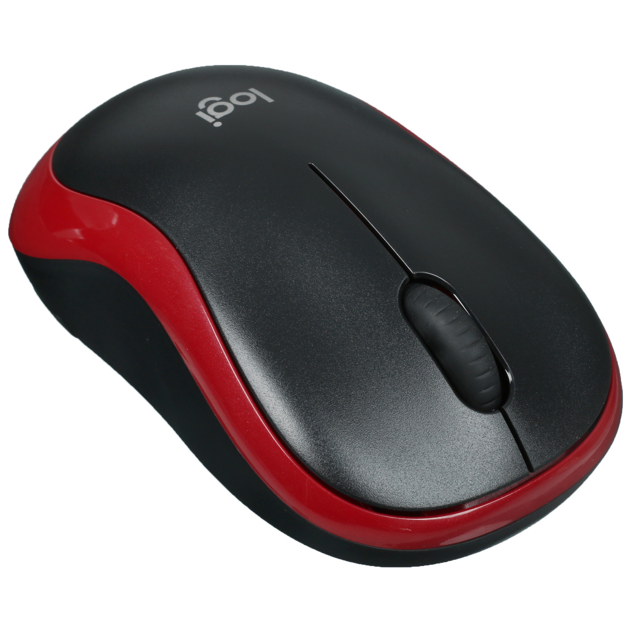 Мышь беспроводная Logitech M186 черный/красный, 1000 dpi, радиоканал, USB, кнопки - 3