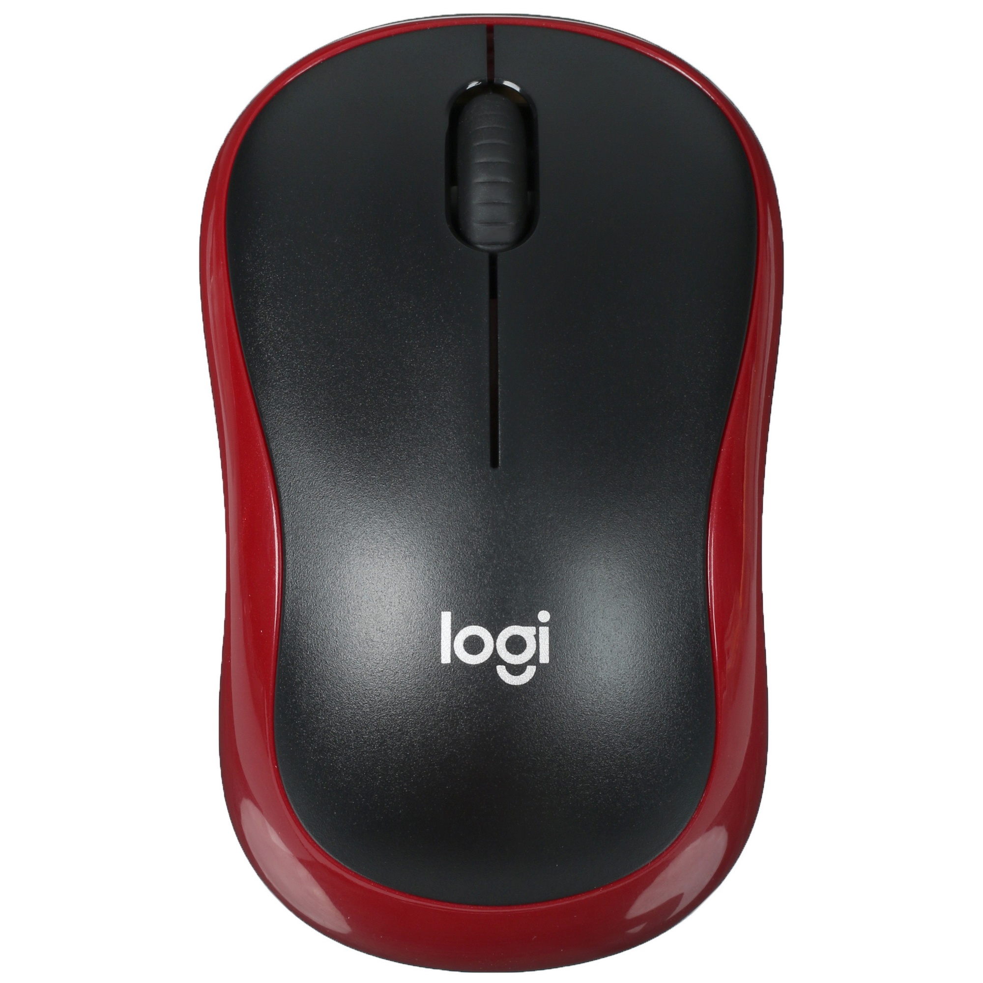 Мышь беспроводная Logitech M186 черный/красный, 1000 dpi, радиоканал, USB, кнопки - 3