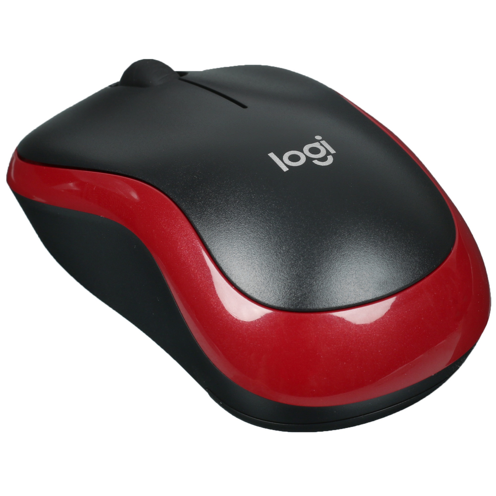 Мышь беспроводная Logitech M186 черный/красный, 1000 dpi, радиоканал, USB, кнопки - 3