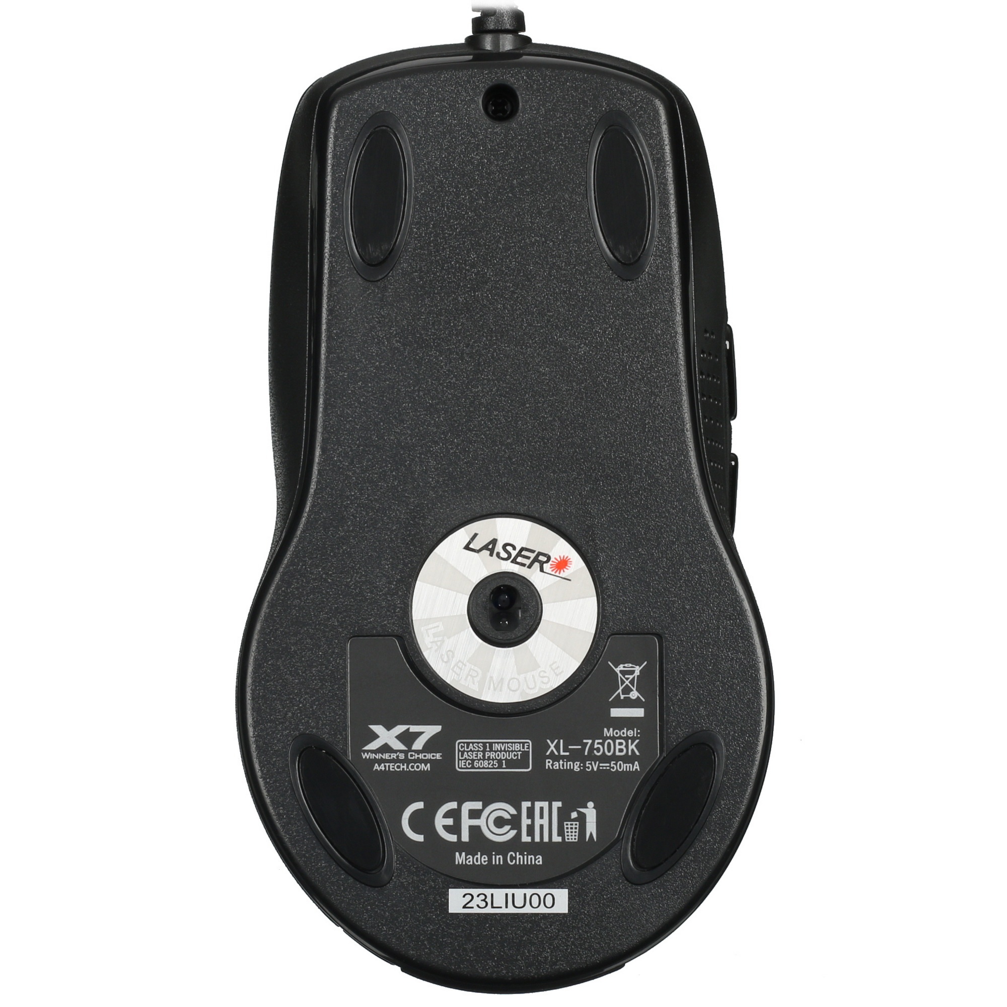 Мышь проводная A4Tech XL-750BK черный, 3600 dpi, USB, кнопки - 7