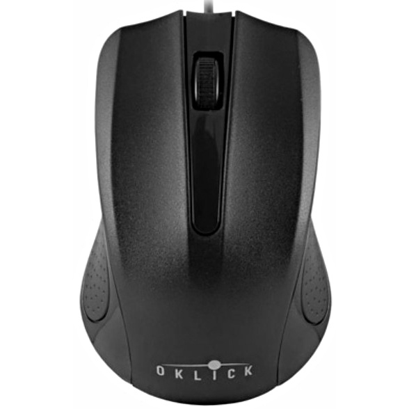 Мышь проводная Oklick 225M черный, 1200 dpi, USB, кнопки - 3