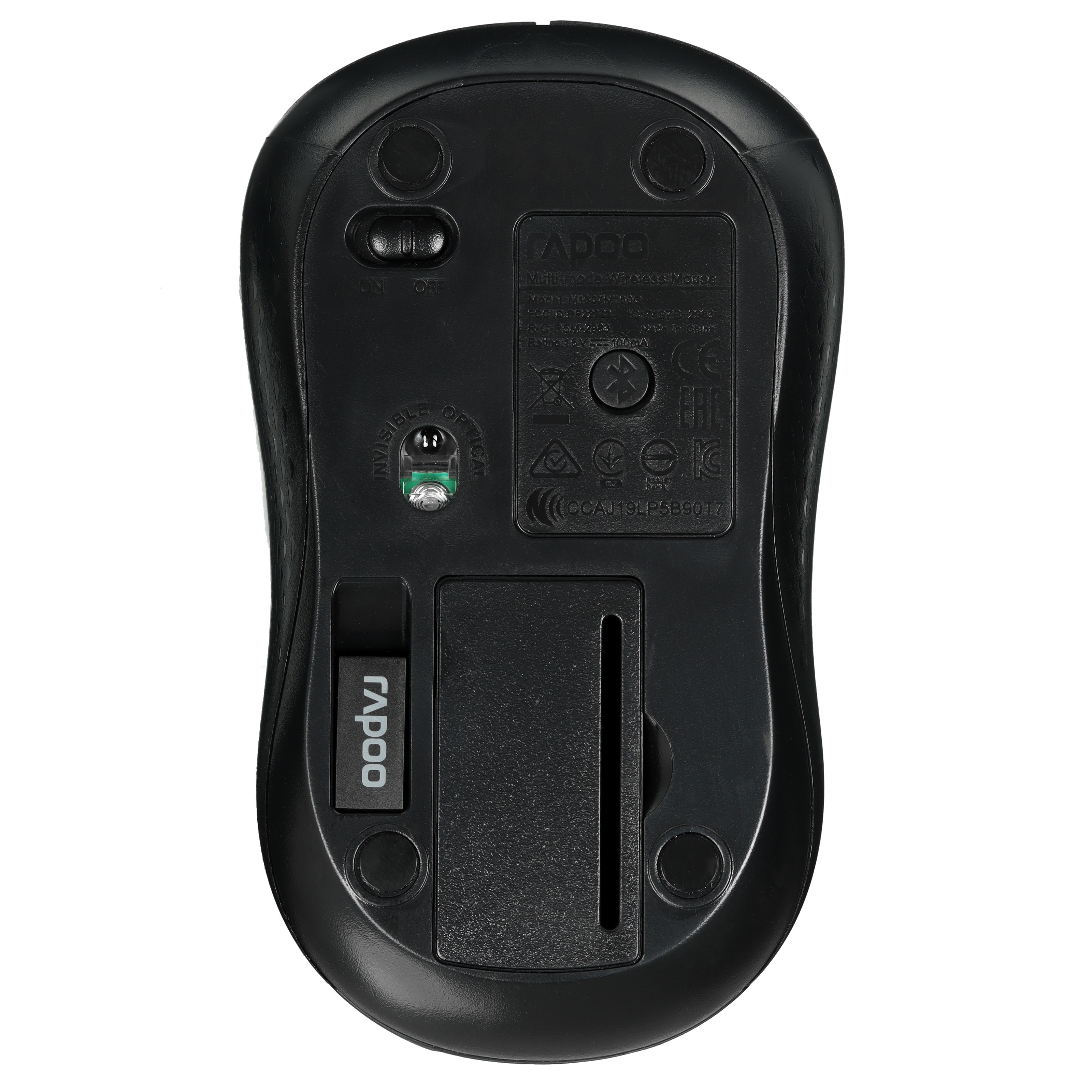 Мышь беспроводная Rapoo M160 Silent черный, 1300 dpi, радиоканал, Bluetooth, USB, кнопки - 3